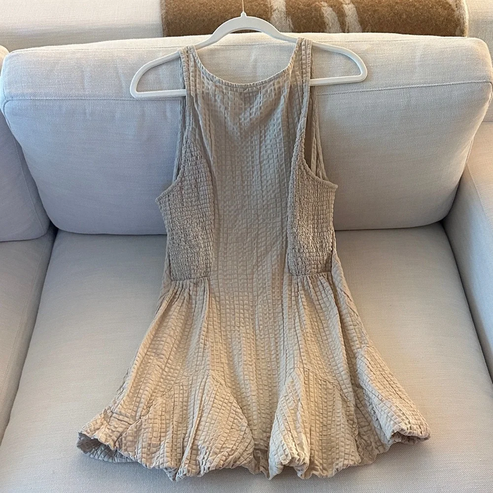 Free People Beige Ruffled Button-Down Tab Dress - 2025 - Picture 4 of 4